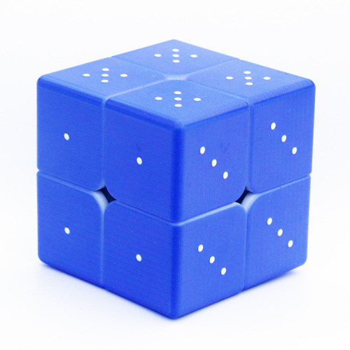 Blind Fingerprint 3D Embossed 2x2 Magic Cube - Blue