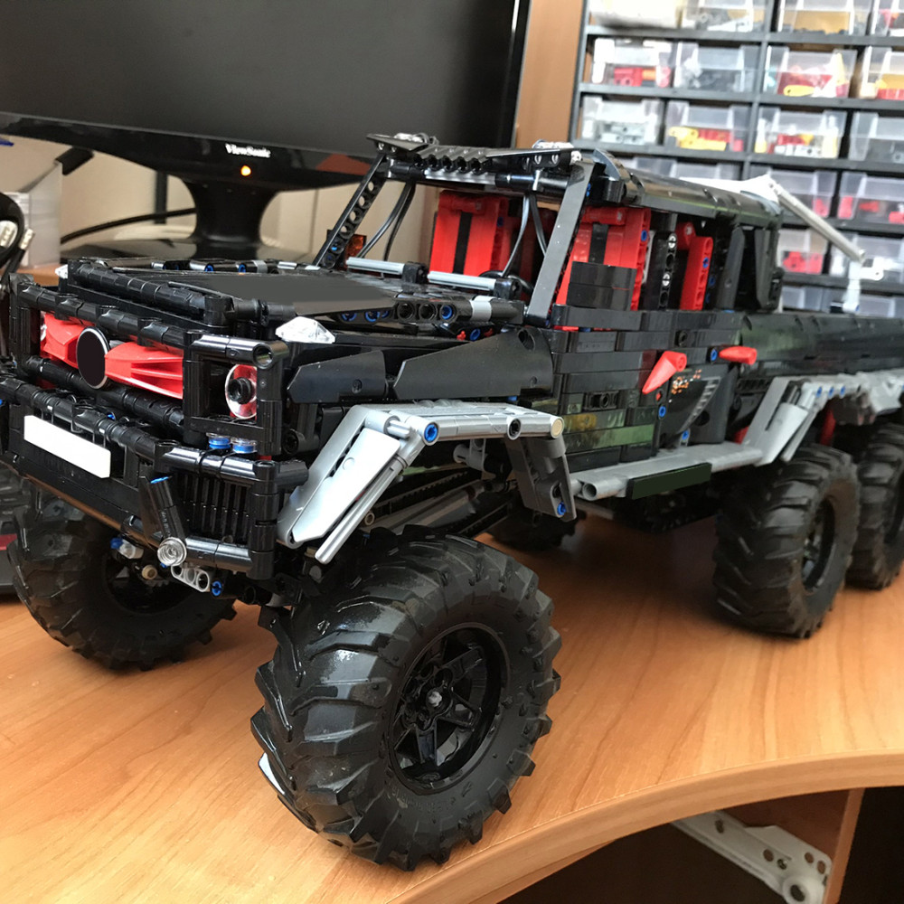 22pcs G Classe 6x6 Moc Off Road Vehicle Small Particles Moc Rc Car Building Blocks