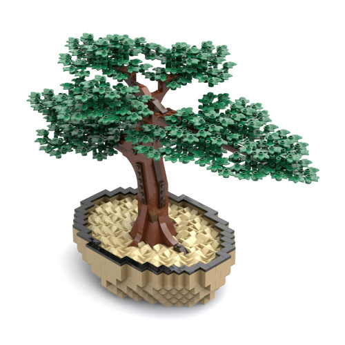 1008Pcs MOC Artificial Bonsai Tree Small Particle DIY Building Blocks Kit Compatible with 10281 10280 Bouquet Bonsai Set(Licensed and Designed by Ben_Stephenson)