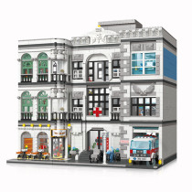4953+Pcs Urban Street View Series Emergency Hospital Bricks Kits Small Particle Building Blocks Model
