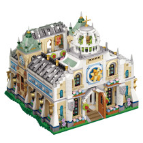 3308Pcs Street View Series Mini Particle Wedding Church Bricks Model Assembly STEM Building Block Toy