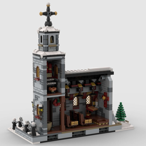 1074Pcs Little Winter Church MOC-58208 Model Kits Building Blocks Toy (Licensed and Designed by Little_Thomas)