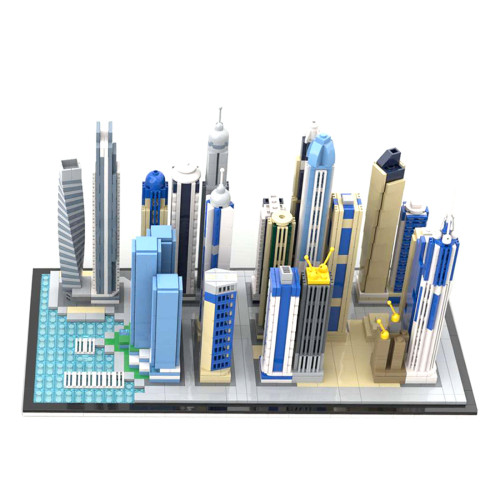 2499+Pcs Dubai Marina Miniature Scene Skyline Bricks Model DIY Building Block Kits
