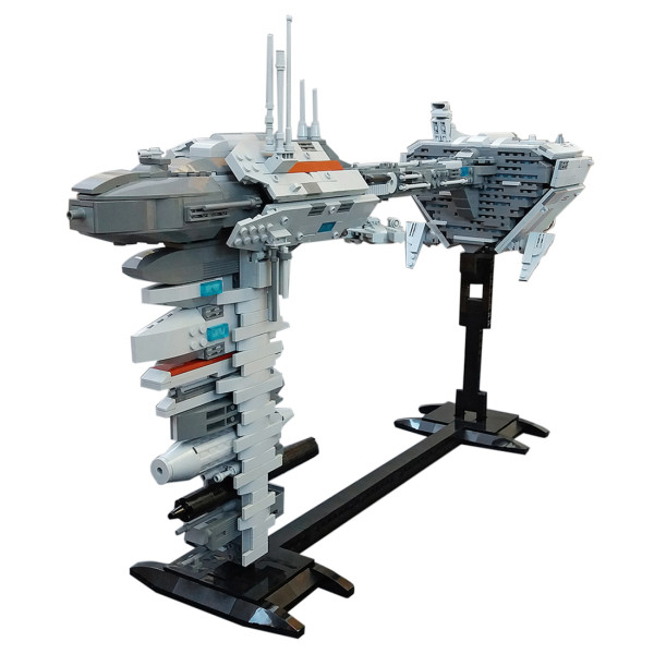 1385Pcs EF76 Nebulon-B Escort Frigate with Micro Falcon MOC-34757 Space Wars Sci-Fi Spaceship Building Blocks MOC Kits (Licensed and Designed by Rubblemaker)