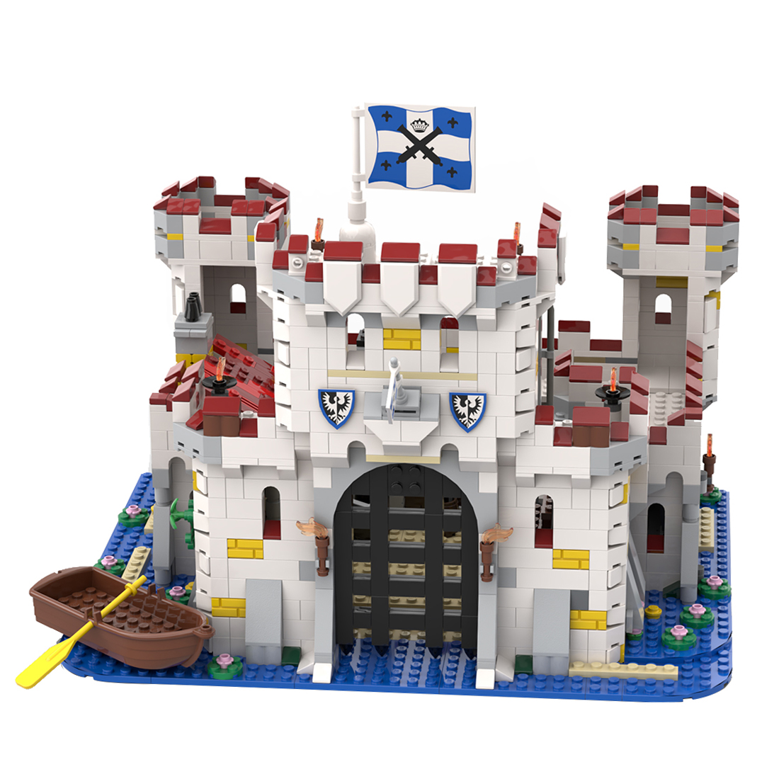 DE Magic World Knight Castle Bausteine Modell Great Hall Bricks Kinderspielzeug 