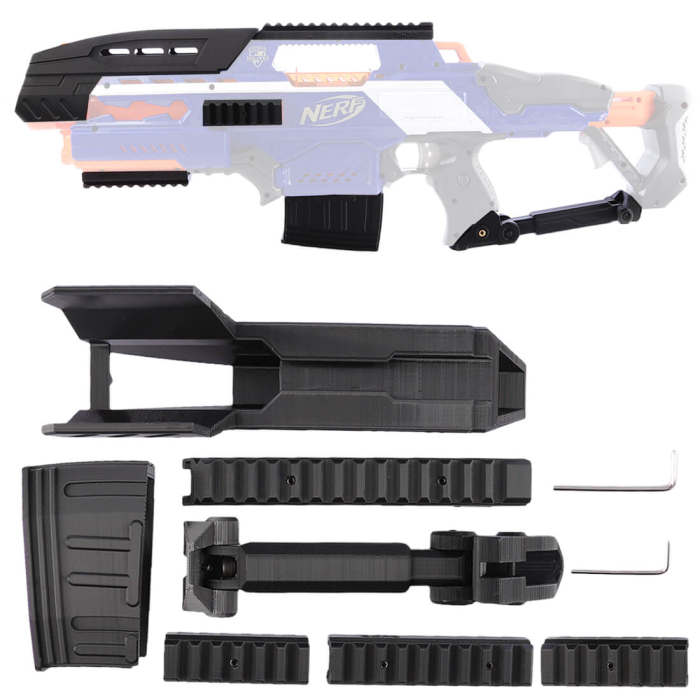 3D Printing Modification Kit for Nerf CS-18 N-Strike Elite Rapidstrike -  Black