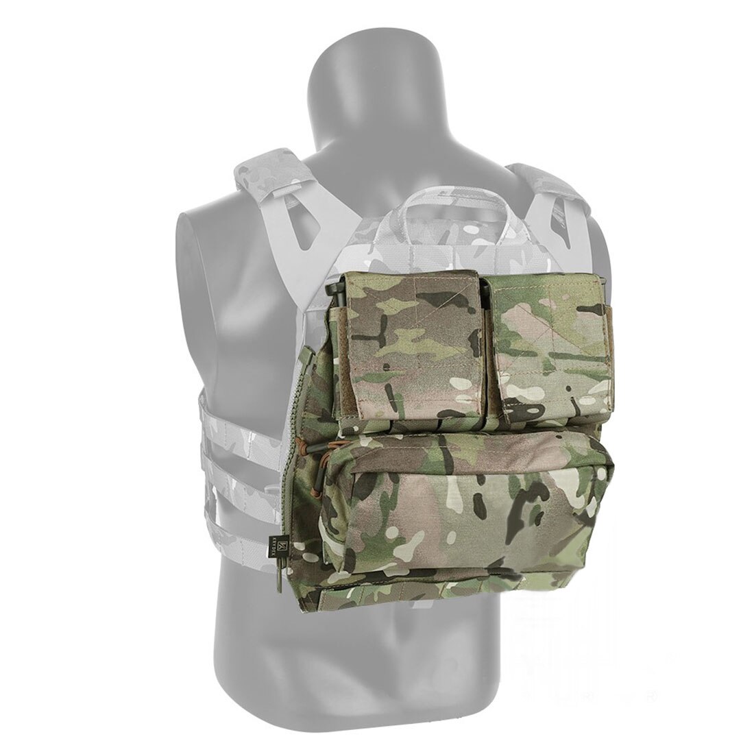 KRYDEX Tactical Zip-on Panel Plate Carrier Back Zip Pack Bag for CPC JPC2.0 Vest 