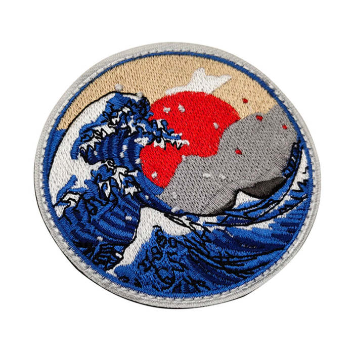 JP Kanagawa Great Wave Tactical Embroidered Badge DIY Morale Patches