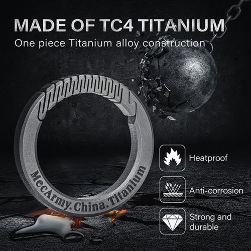 CH9 Titanium Circle Carabiner Keychain Quick Release Spring Keyring