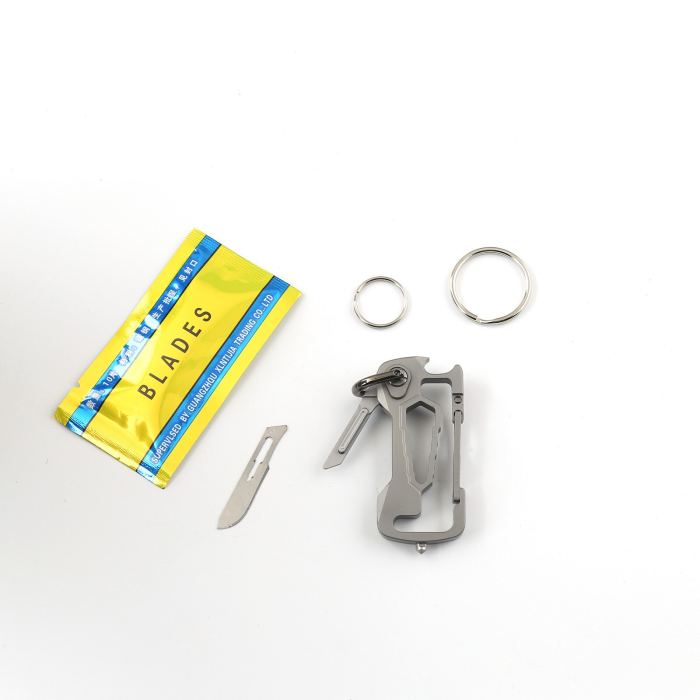 DICORIA Multi-function EDC Keychain Titanium Alloy Corkscrew Self-defense Mini Folding Knife