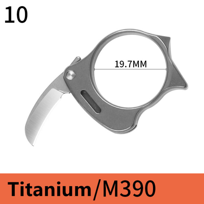 DICORIA Multifunctional Titanium Alloy EDC Ring Knife M390 Self-defense Tool