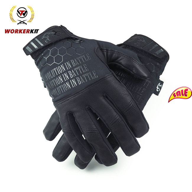 WORKERKIT AR Lightweight Tactical Hunting Gloves Outdoor Shooting Leather Combat Training Gloves for Airsoft