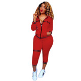 Red Tracksuit with Contrast Bands 27855-2