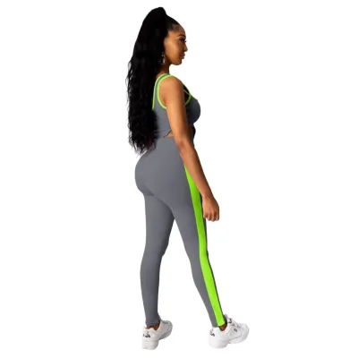 Summer Fitness Bodysuit and Pants Set