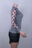 Knitting Basic Top with Polka Pop Sleeves