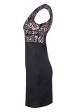 Lace Upper Black Sleeveless Party Dress