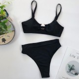 Sexy Black O-Ring Two Piece Swimwear