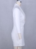 Elegant White Wrapped Rompers Dress