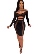 Sexy Cut Out Long Sleeve Bodycon Dress