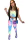 Summer Sexy Batik Crop Top and Pants Set