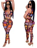 Summer Sexy Two Piece Colorful Pants Set