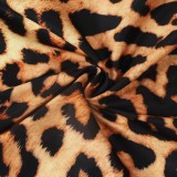 African Summer Leopard Sleeveless Jumpsuit