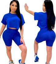 Summer Solid Color Two Piece Shorts set
