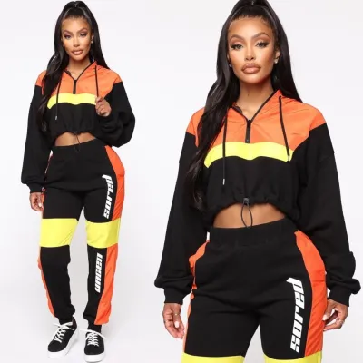 Sports Contrast Print Sweatsuit