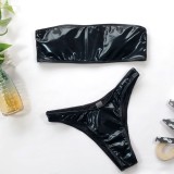 Sexy Leather Bandeau Swimwear