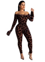 Print Off Shoulder Bodysuit and Legging Set