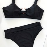 Sexy Black O-Ring Two Piece Swimwear