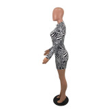 Zebra Print Sexy Mini Dress