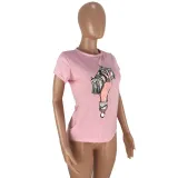Print O-Neck Basic Shirt