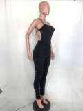 Summer Sexy Ruched Bodycon Jumpsuit