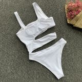 White One-Piece Cut Out Swimwear