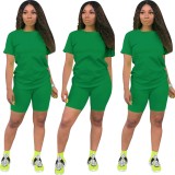 Summer Sexy CottonTwo Piece Shorts Set