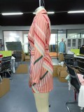 Colorful Stipes Long Blazer Dress
