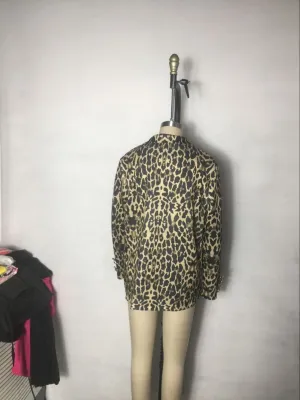 Leopard Print Long Sleeves Offical Blazer