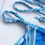 Sexy Contrast Strings Thong Swimwear