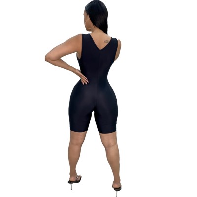 Summer Active Sleeveless Zipper Bodycon Rompers