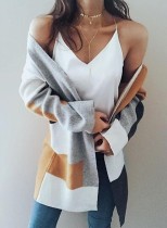 Block Color Wool Coat with Sleeves