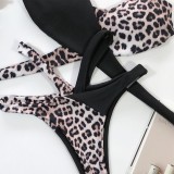Sexy Leopard Two Piece Cross Swimwear