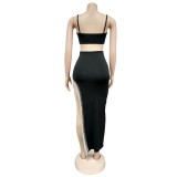 Sexy Cut Out Irregular Tassels Straps Party Dress