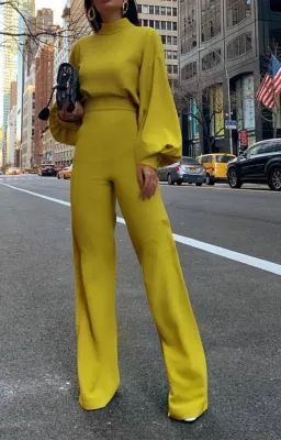 Occassional Plain Solid Long Sleeve Jumpsuit