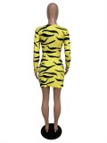 Zebra Print Cut Out Party Dress