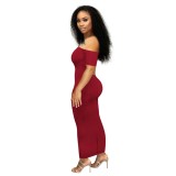 Sexy Backless Off Shoulder Long Curvy Dress