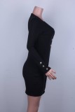 Sexy Long Sleeve Knitted Mini Dress