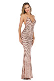 Sequins Straps Long Mermaid Evening Dress
