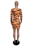 Zebra Print Cut Out Party Dress