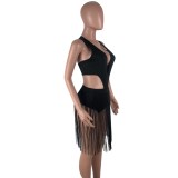 Sexy Cut Out Fringe Club Dress